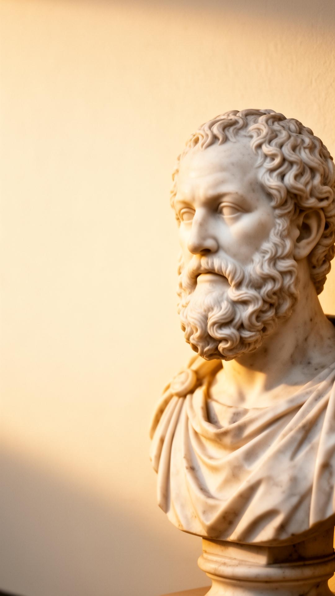 Класическа мраморна бюст-скулптура на древногръцки философ